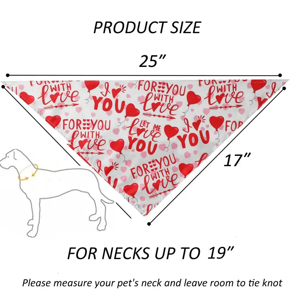 LovePrint™ Valentine Bandana Pets Supplies Shop